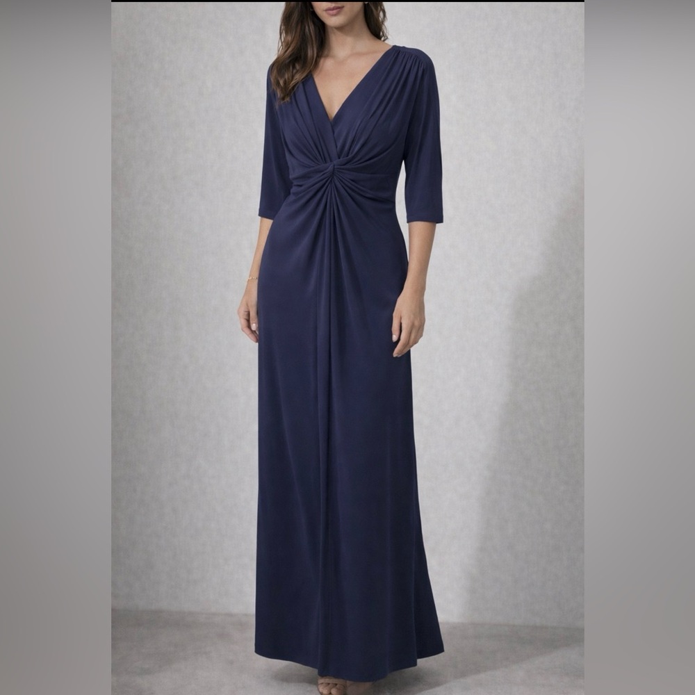 Elegant Blue Long Sleeve Dress
